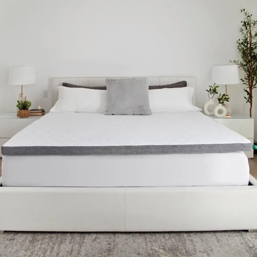 Gel Infused Mattress Toppe Twin XL, Thick, Cooling Memory Foam, Washable Cover, College Dorm Room Essential Mattress Toppers