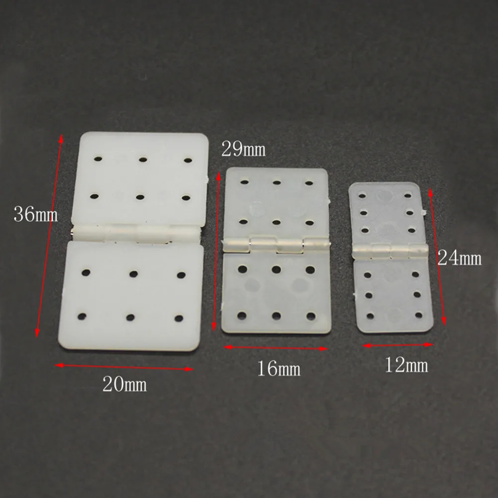 Nylon Pinned Hinge 20x36mm 16x29mm 12x24mm for RC Airplane Plane Parts Model Replacement Plastic Nylon Butt Hinge Door Hinges