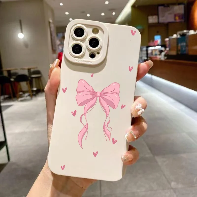 Pink Bow Flower Design Pattern Phone Case Cover