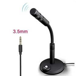 Omnidirectional USB Desktop Microphone for Gaming, Recording, and Meetings (3.5mm)