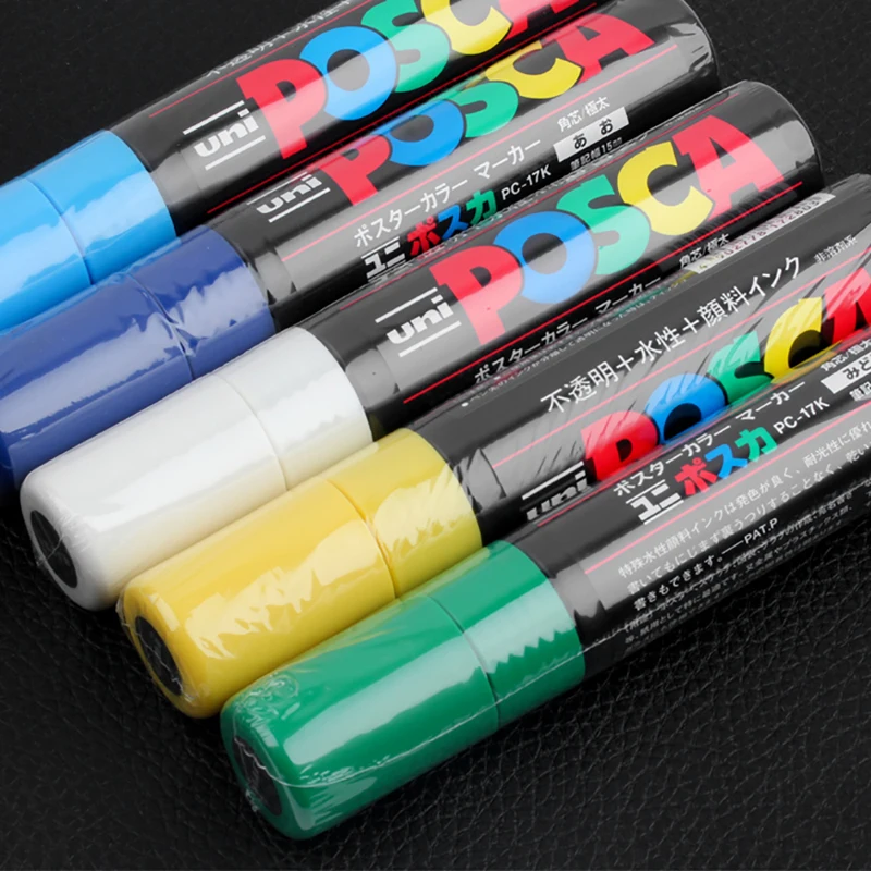 Uni Posca Blanc Marqueur Stylo, PC-1M 3M 5M Acrylique Étanche en continu  Marquage Graffiti Peinture Stylo pour Roche Bois Cuir Pierre 1Pc -  AliExpress