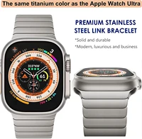 Ultra 3 2 couleur titane pour Apple Watch Ultra 49mm 45mm 44mm 42mm Bracelet de luxe iWatch 11 46mm 41mm 9 10 Bracelet en acier inoxydable 2