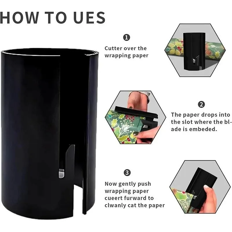 Portable Mini Wrapping Paper Cutter Christmas Packaging Paper Cutting Knife CuttingWrapping Paper Cutter Tool Tube Gift Wrap