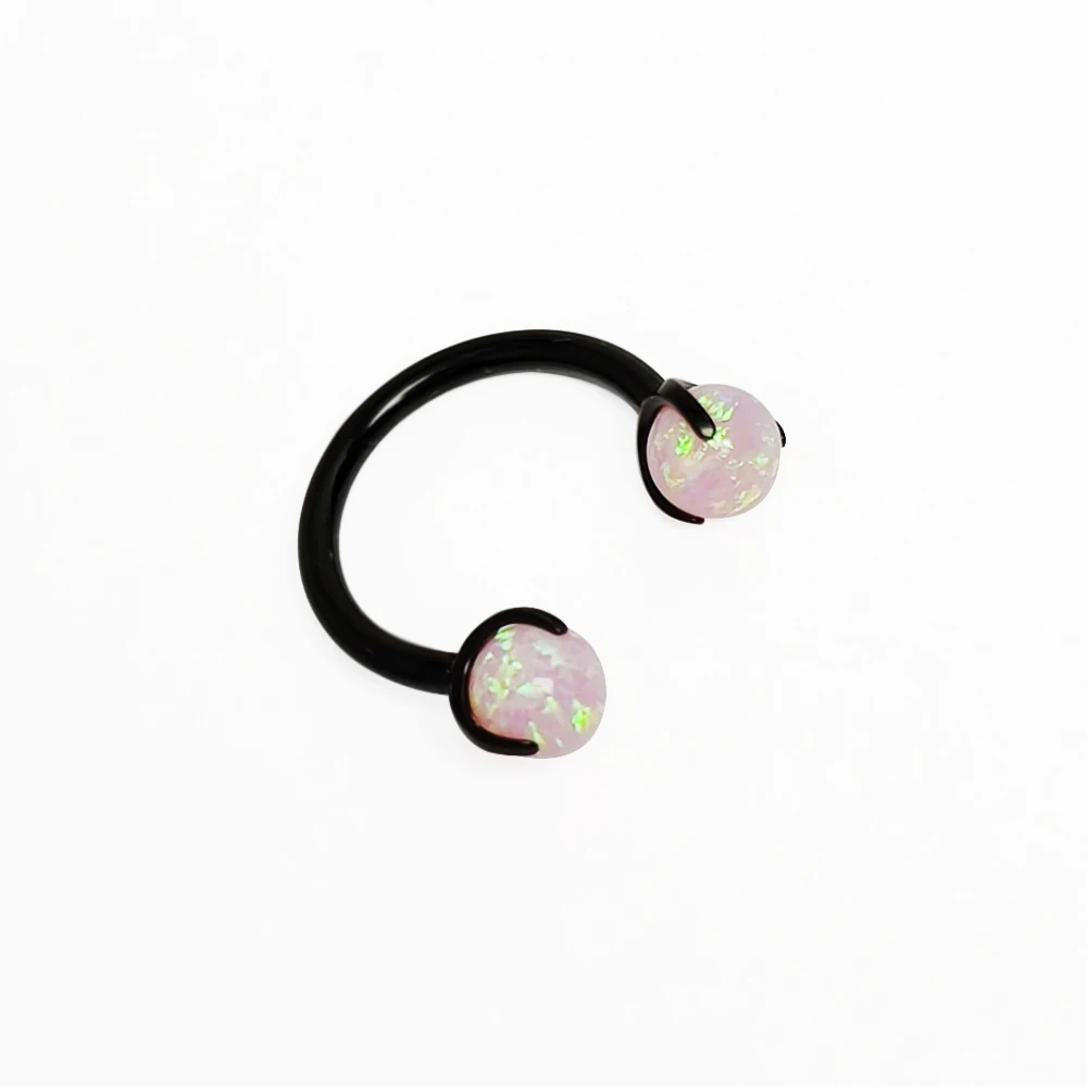 ASTM F136 Titan Tragus Piercing 16G Schwarz Nasenringe Zirkon Klapp Knorpel Septum Ohrring Piercing Körperschmuck Großhandel – Detail 16