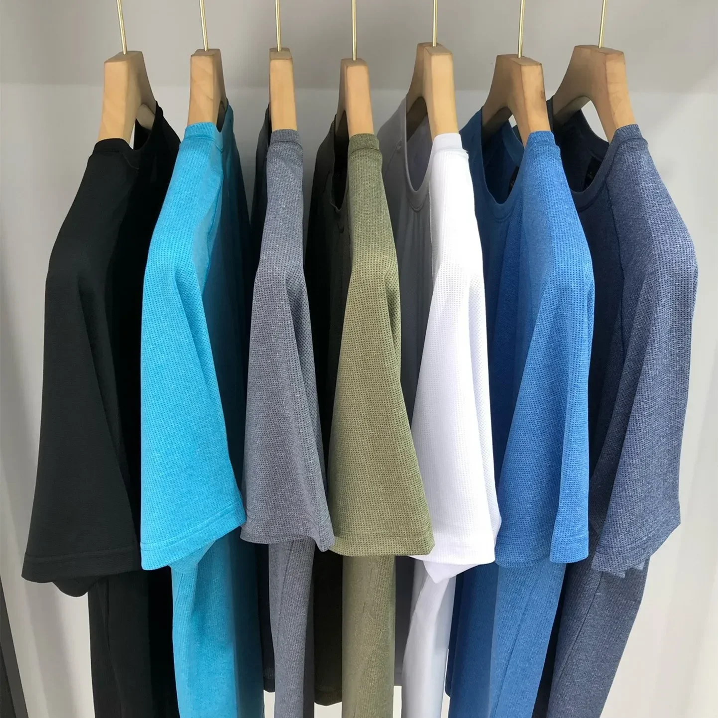 Lemon Men's Casual 7-color Breathable Round Neck Quick Drying Sports T-shirt Metal Vent Tech Men's sports short-sleeved T-shirt