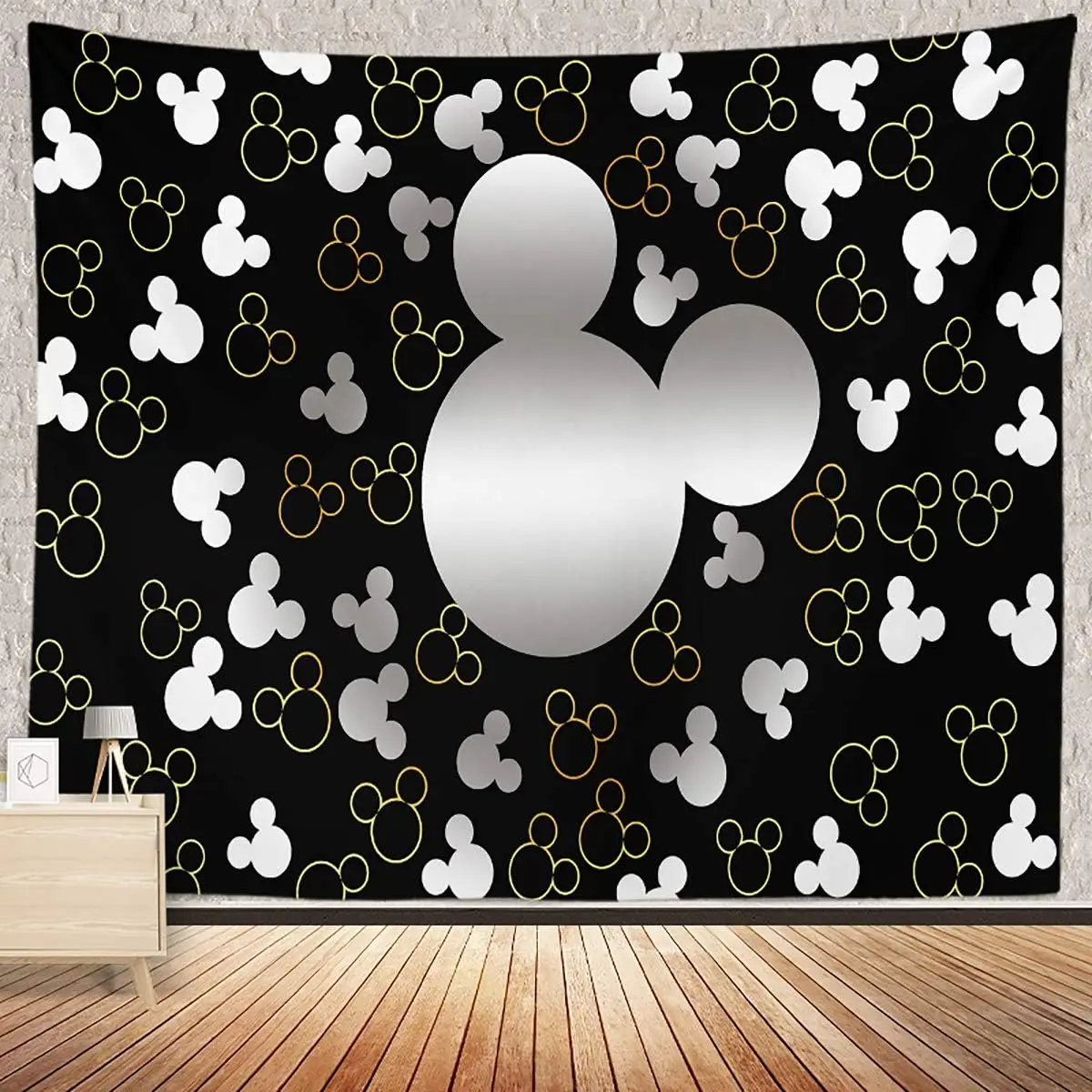 

Disney Head Pattern Tapestry Kids Mickey Tapestry Decor Wall Hangings Large Tapestry for Bedroom Living Room Dorm Man Cave