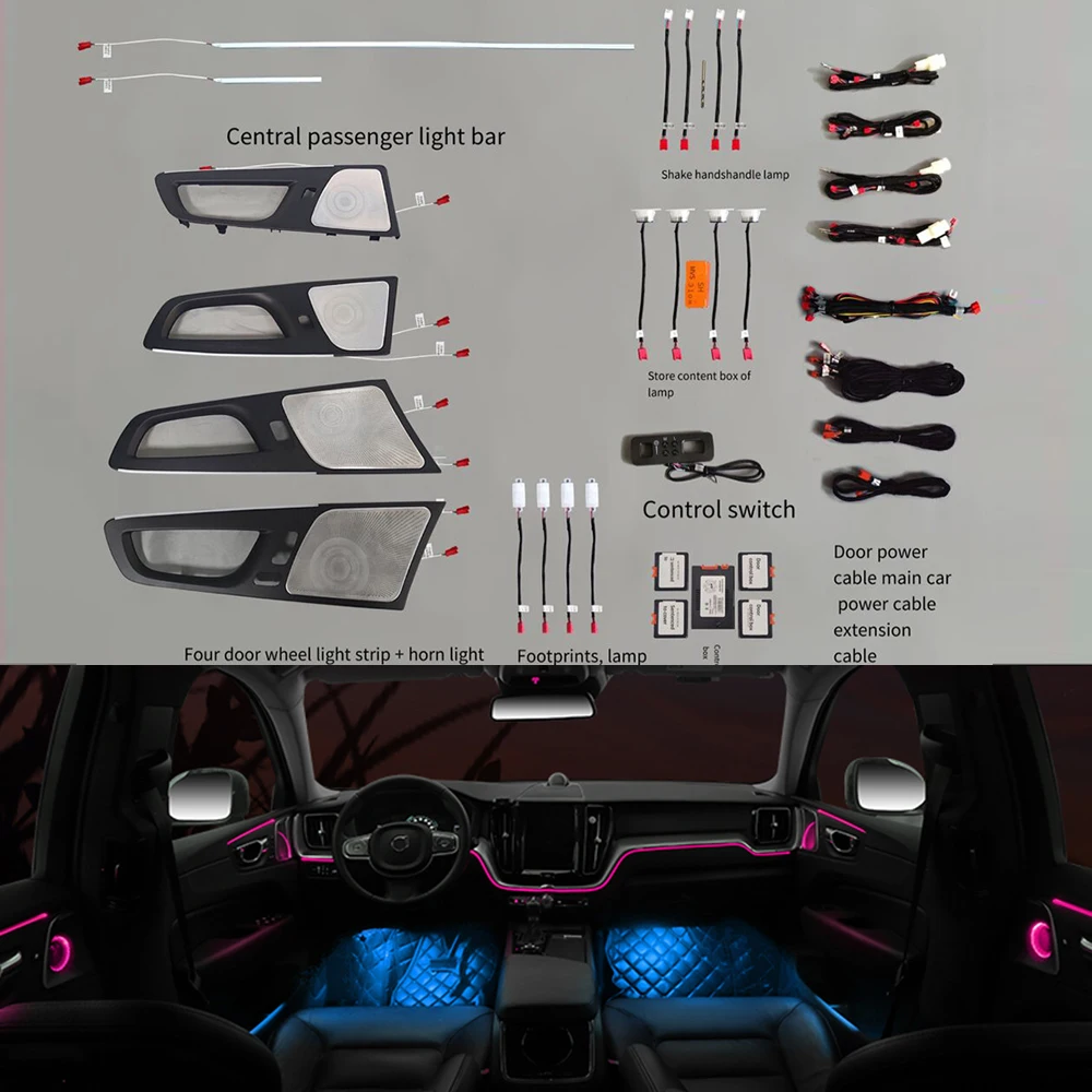 64 Colors Ambient Light Set For Volvo XC60 S60 V60 20182022 Button