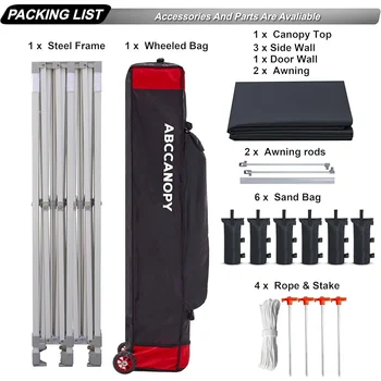 10x20 Pop Up Canopy Tent with Sidewalls Waterproof Easy Setup Portable Commercial Event Canopy with Awning Sandbags Carry Bag 6