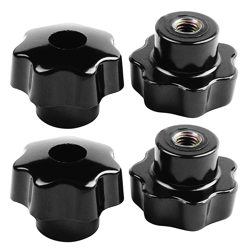 

10 Pieces Black Star Grip Knobs, Female Thread Diameter 8Mm, Head Diameter 40Mm