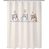 Puppy Cat Cute Cartoon Shower Curtains Washable Fabric Polyester For Bathtub Art Bathroom Decor Partition With Hooks Waterproof 5