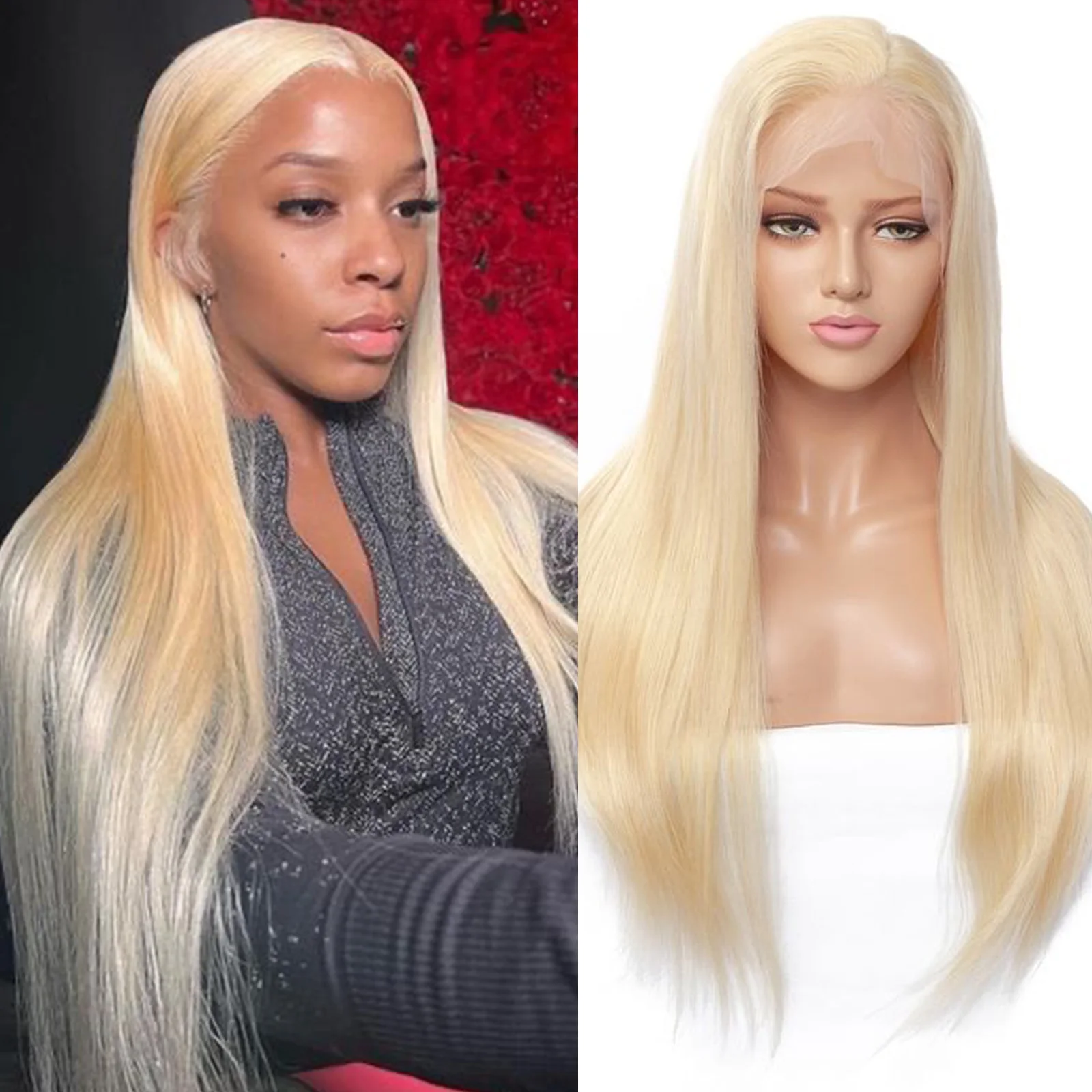 

613 парики на сетке спереди для чернокожих женщин прямые 13x4 HD прозрачные парики на сетке человеческие волосы блонд предварительно выщипанные Детские волосы для женщин