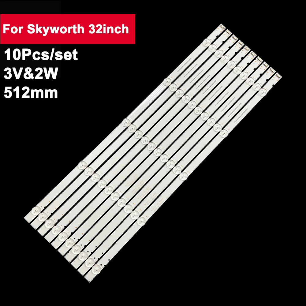 

10pcs TV Backlight Led Strip For Skyworth 32inch JL.D50051235-202AS-M 50M1 50G2A 50G3 50F5 50G6A 50V7 50D10 50GCU8905B 50F5LED