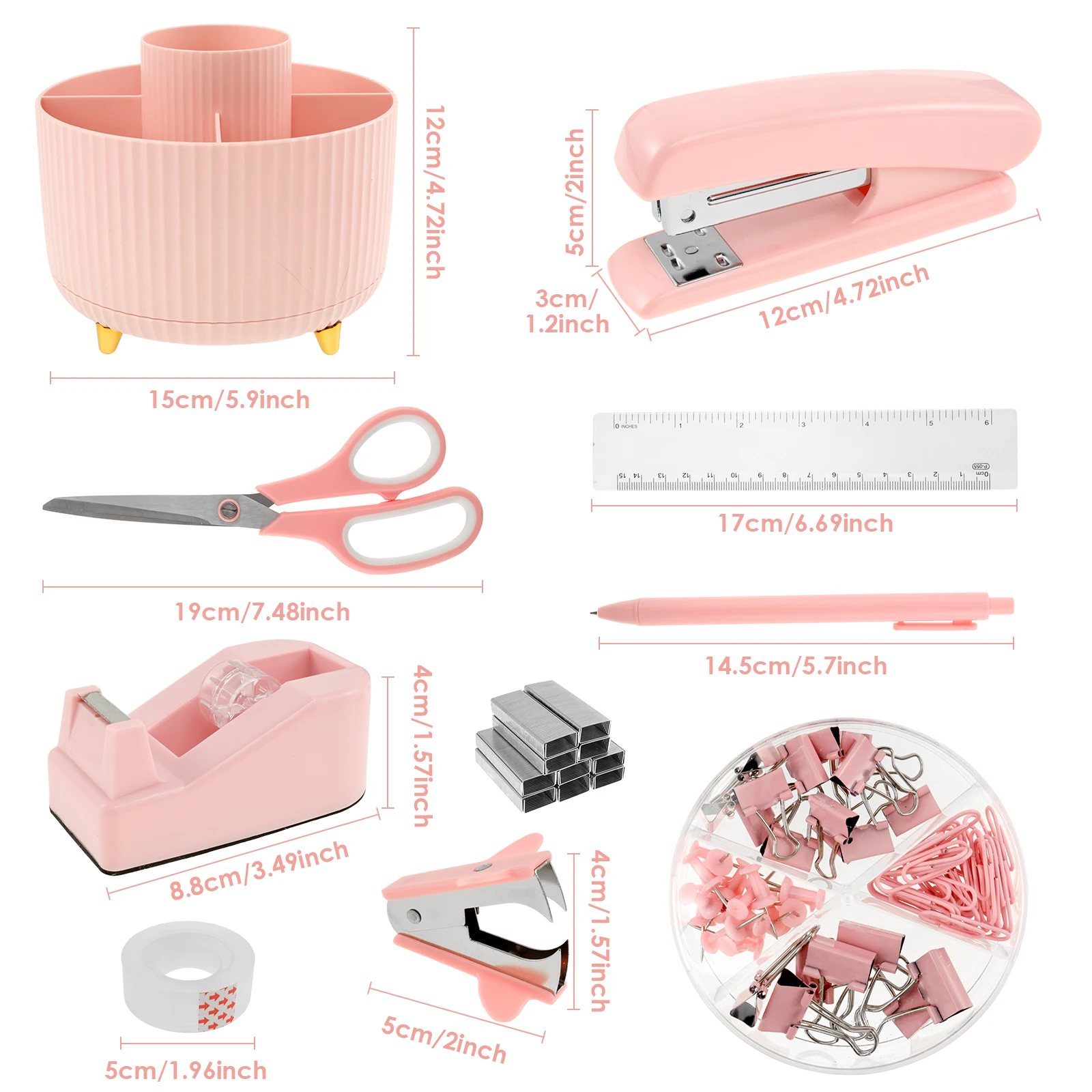 Office Supply Set Convenient Stapler and Tape Dispenser Set Cute Office Supplies Reliable Desk Accessories Practical
