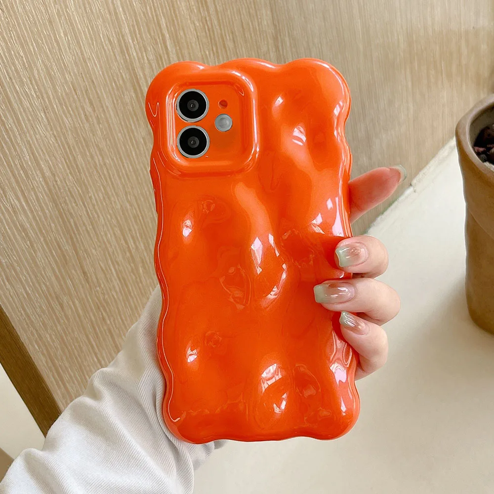thumbnail image 1 of Funda trasera de teléfono plateada ondulada con textura de meteorito 3D para iPhone 11, 12, 13, 14 Pro Max, funda protectora de lente de cámara completa, 1 of 5