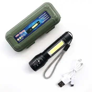 강력한 LED 손전등 충전식 USB 18650 방수 줌 낚시 사냥 100000 루멘 전술 손전등