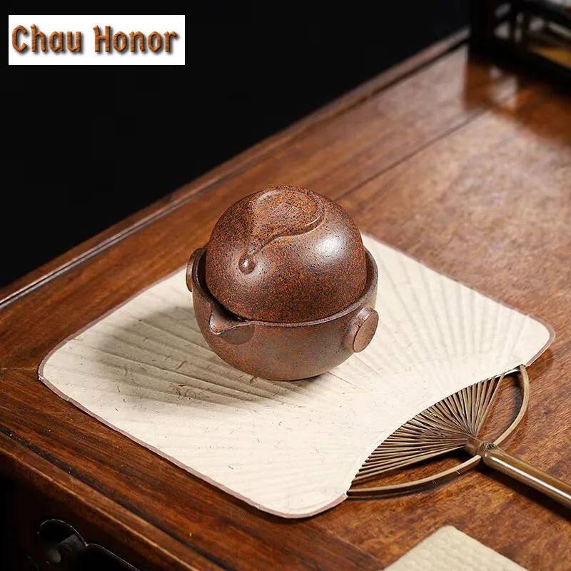 Handmade Yixing Zisha Gaiwan Japanese Cup Purple Clay Tea Tureen Tea Brewing Cover Bowl Chinese Tea Set Supplies Collection Gift