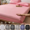 160x200 220x220cm Cotton Fitted Sheet with Elastic Bands Non Slip Adjustable Mattress Covers for Single Double King Queen Bed 2