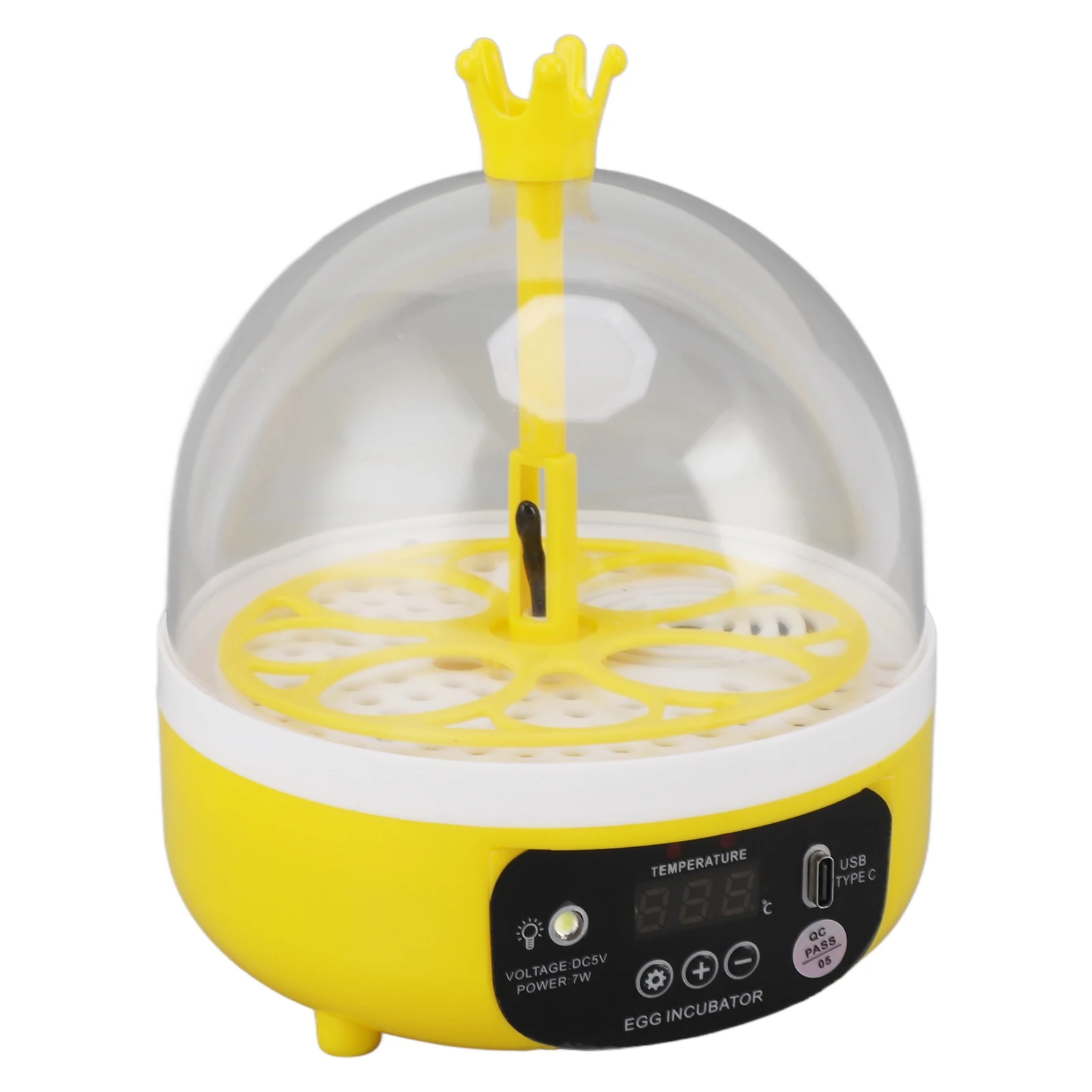 Poultry Hatching Machine ABS Automatic Temperature Humidity Control 4 Eggs Noiseless Egg Incubator Portable for School