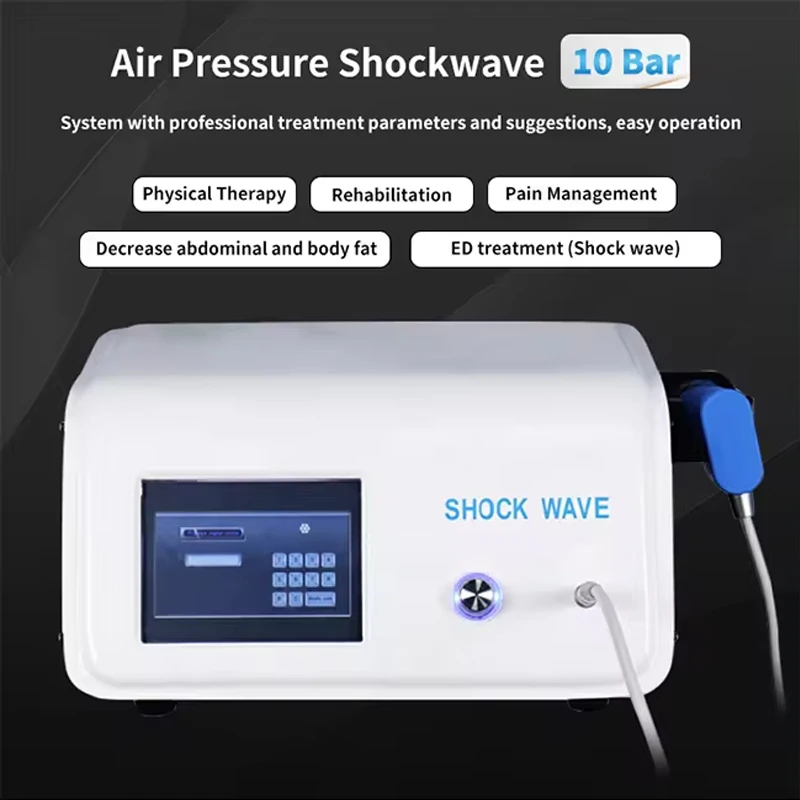 

Pneumatic Shock Wave Machine 10 Bar Big Energy Physiotherapy Pain Relief ED Treatment Professional Home Use Beauty Health Device