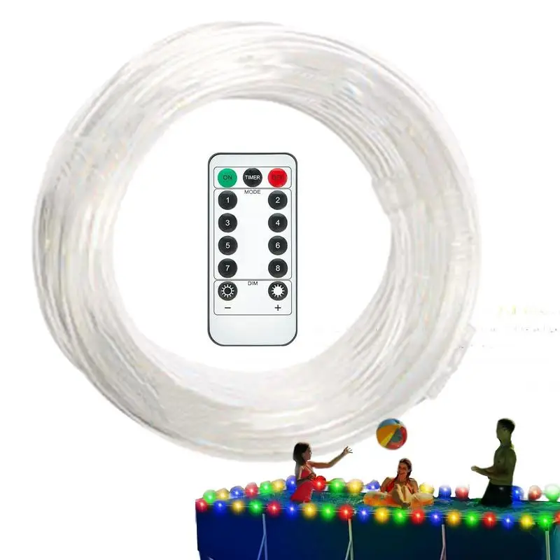 

Фонари для бассейна выше земли, лампы с дистанционным управлением, цвет меняется, Φ водонепроницаемый шнур для внутреннего и наружного освещения, 49ft