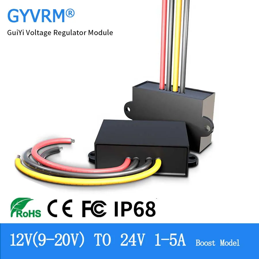 Gyvrm 12 v a 24 v dc Step up 1a 2a 3a 5a Não Isolado Boost Power Converter 12 Volts para 24 Volts Regulador de Tensão