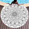Mandala Round Beach Towel,Black and White Pattern Oversized Anti-Sand Quick-Drying Beach Blanket Bath Towel Yoga Mat Picnic Mat 2