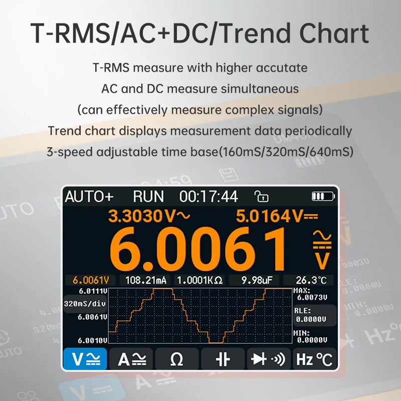 ALIENTEK DM40 Digital Oscilloscope Multimeter Signal Generator 3 in 1 50M Sample rate Voltage Diode Handheld Automotive Tools Digital Oscilloscope
