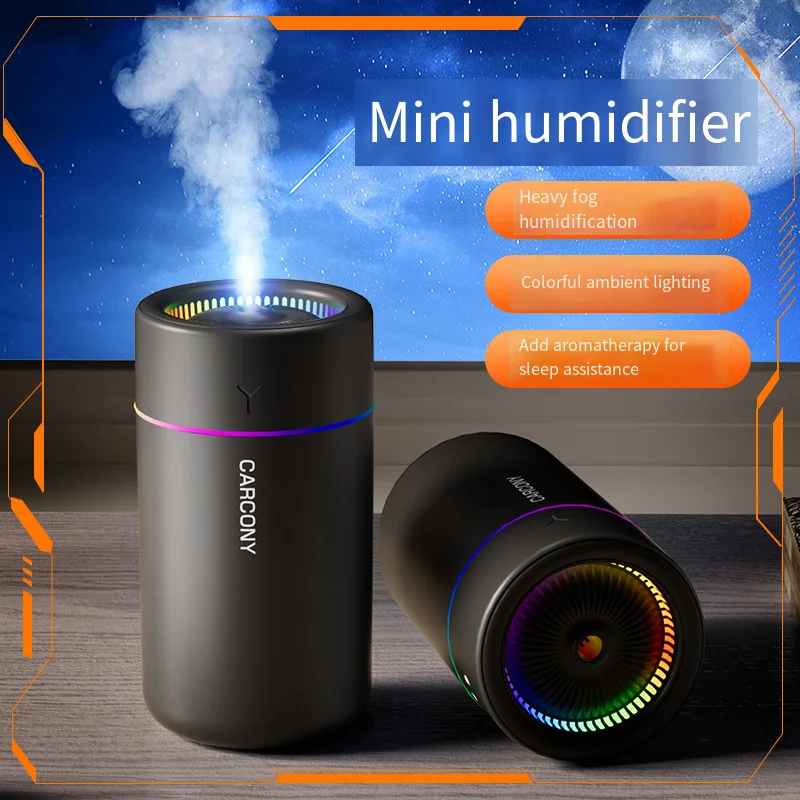 280ML Air Humidifier Large Fog Volume Colorful Atmosphere Light Silent Aroma Diffuser Essential Oils Aromatherapy for Home Car 2
