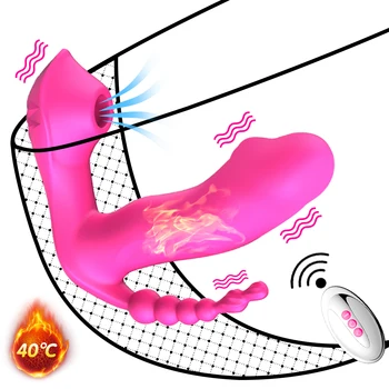 3 IN 1 G Spot Clitoris Sucker Vibrator For Women Heating Wearable Dildo Vibrator Vagina Stimulator Female Masturbator Sex Toys 5