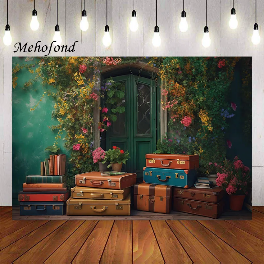 

Mehofond Photography Background Vintage Green Wall Flower Garden Wedding Portrait Kid Birthday Party Decor Backdrop Photo Studio