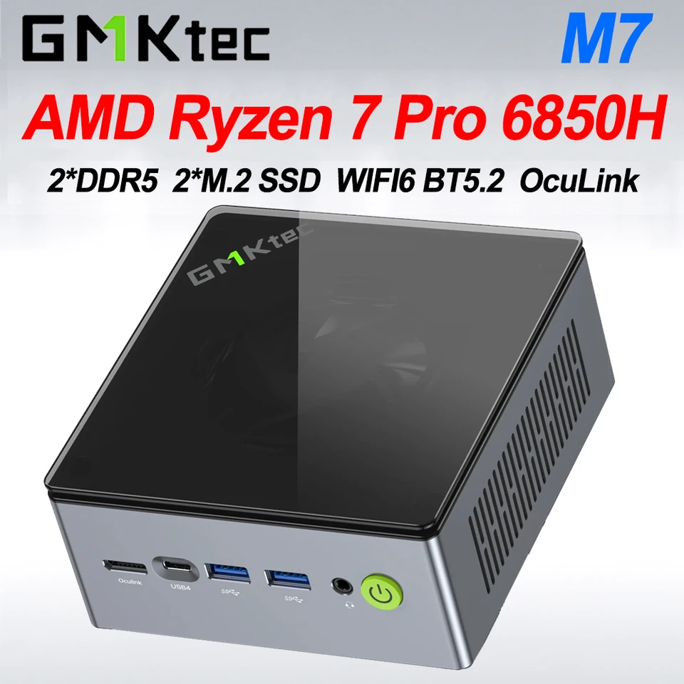 GMKtec M7 AMD Ryzen 7 Pro 6850H MINI PC WIFI6 BT5.2 Windows 11 Pro