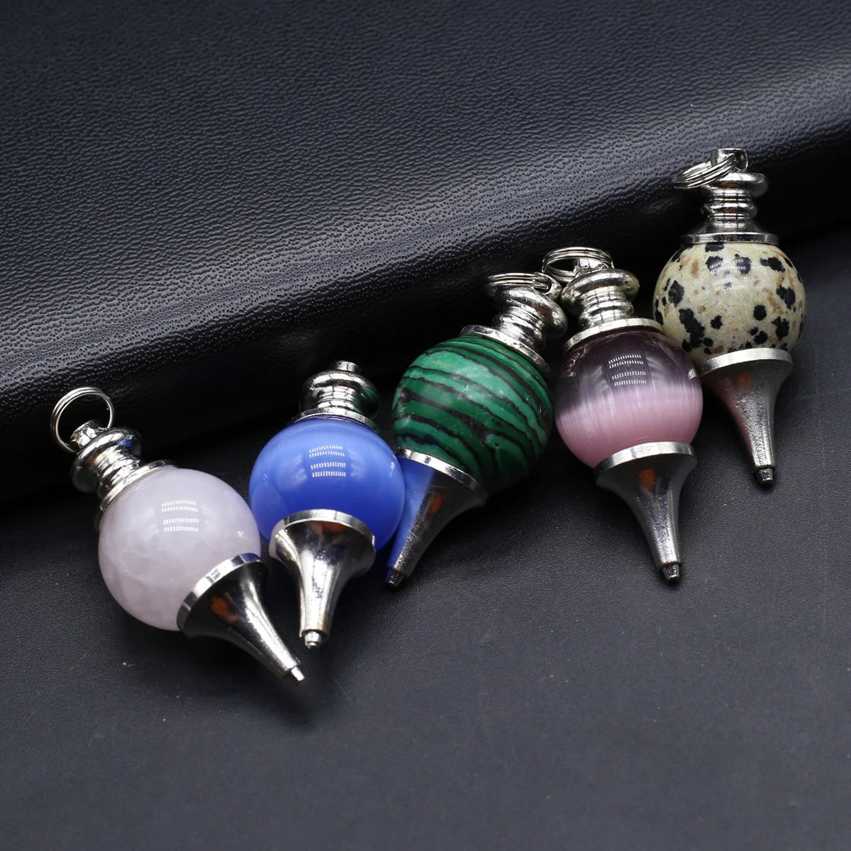 10PCS Wholesale Natural Stone Spiritual Ppendulum Pendant DIY Jewelry Making Necklace Spiritual Pendulum Pendant Accessories