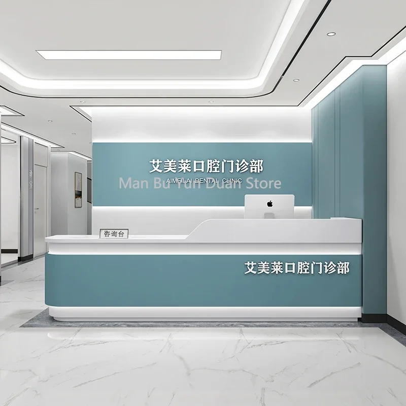 

Customized Reception Desk Mobile Creative Shop Counter Store Check Out Counter Banco Cassa Reception Beauty Salon Furniture