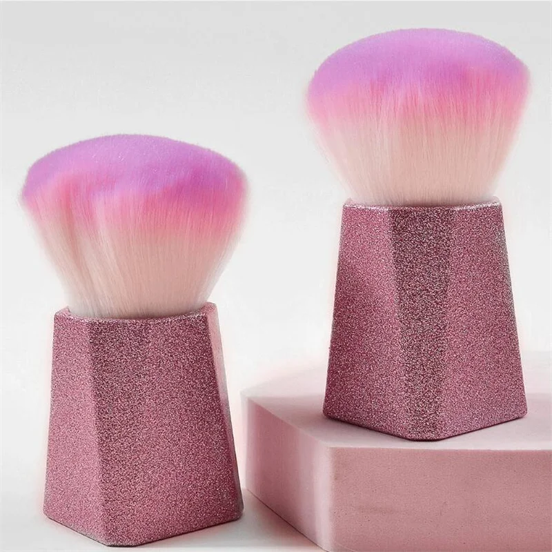 Nail Art Brush Nail Art Dust Brush Large Glitter Handle UV Painting Gel Cleaning Brushes Make Up Nail Art UV Powder Remover Tool 5