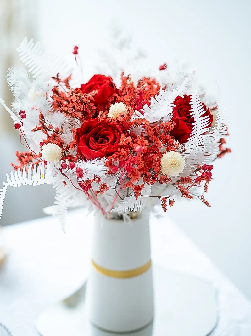 Fleurs de vie immortelle pour décoration de maison, Bouquet d'oreille de  blé rose rouge, plantes séchées en fleurs, pour mariage, potographie |  AliExpress