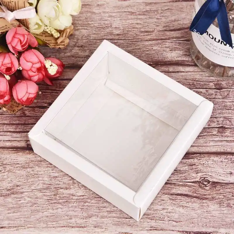 10Pcs Transparent Kraft Paper Gift Boxes with Clear Window, Multi-Size DIY Packaging fo... - SKU TPGB1014 - UGI Packaging