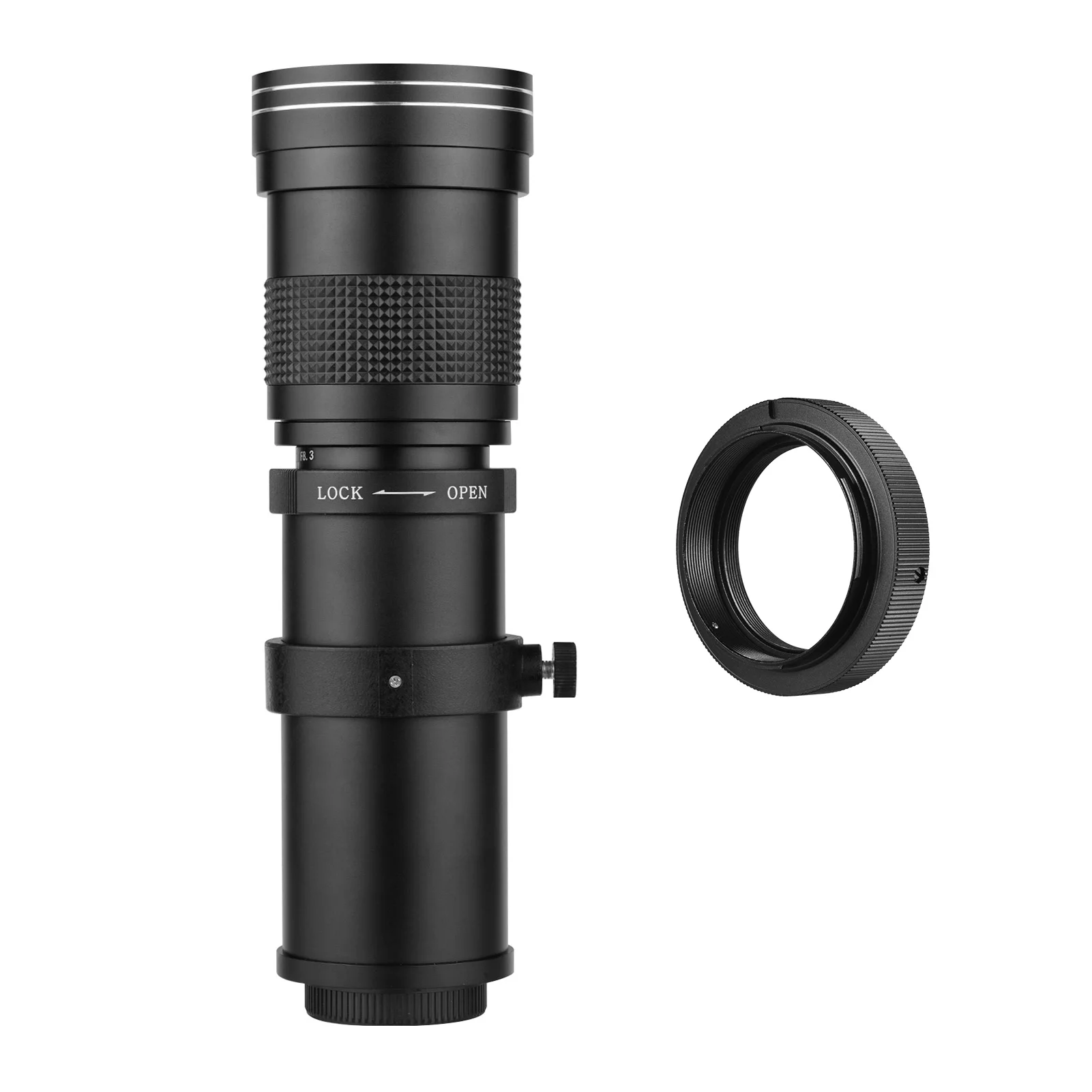 

New Camera MF Super Telephoto Zoom Lens F/8.3-16 420-800mm T2 Mount with AF-mount Adapter Ring Universal 1/4 Thread for A55 A33