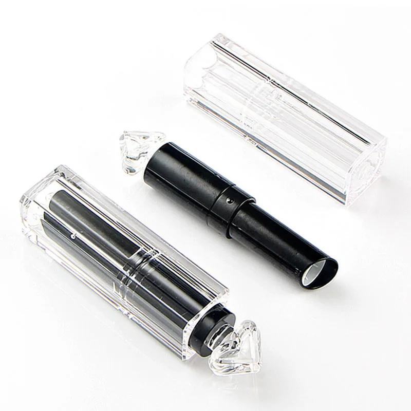 

Empty 11.1mm Black round Square Lipstick Tube with beveled end 36pcs
