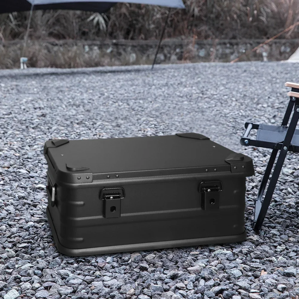 Built for outdoor adventure and everyday durability, this Aluminum Alloy Travel Storage Box is your all-in-one solution for secure, rugged storage. Crafted from high-quality aluminum alloy and finished in sleek black, it offers long-lasting performance fo 1