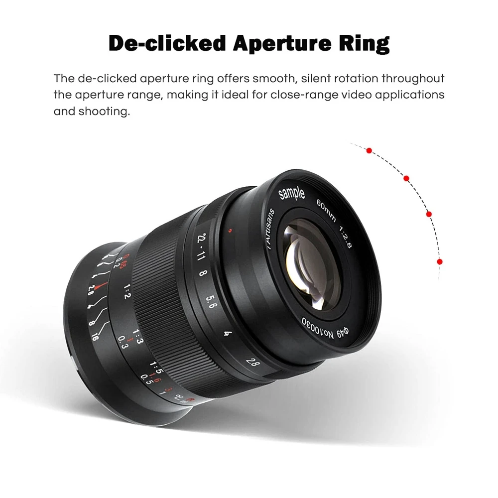 7artisans 60mm F2.8 마크 II APS-C 매크로 렌즈 ( E ZVE10, 니콘 Z Z6II, 후지 XF, 캐논 EF-M M50, 캐논 RF R6, M4/3, 라이카 T TL SL 용)