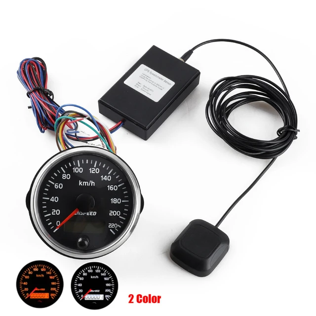 Universal GPS Speed Gauge Meter 220 km/H Tacho Wickler Zähler 12V 24V 85mm  Mit LED Für Motor auto Lkw Boot - AliExpress