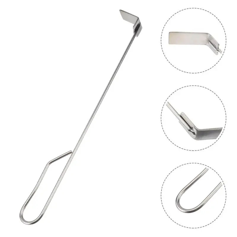 Stainless Steel Charcoal Ash Rake BBQ Ash Tool Rake Poker For Kamado Joe Charcoal Smoker Wood Burning Stove 46cm barbecue tools