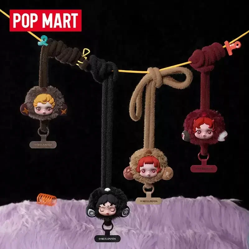 POP MART SKULLPANDA YOU FOUND ME Series Mobile Phone Lanyard Blind Box Toys Kawaii Anime Action Figure Surprise Mystery Box