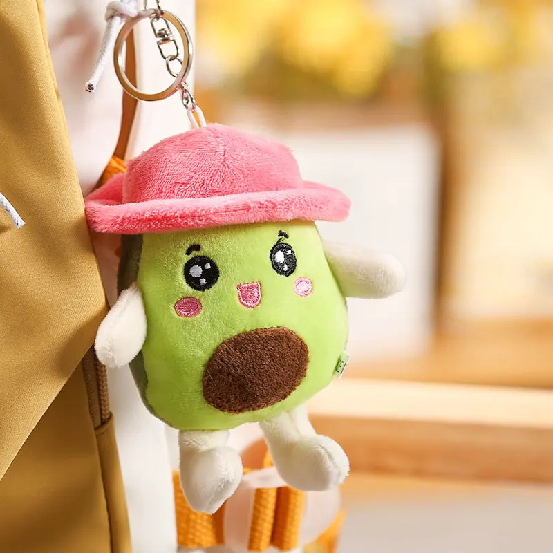 Avocado Keychain Mini Plush Stuffed Doll Schoolbag Car Cute Fruit