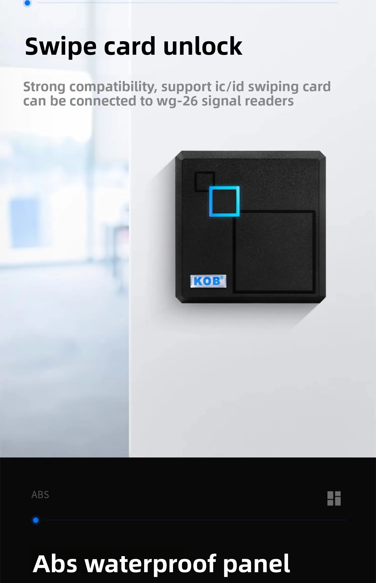 access control reader IDIC card reader WG26 waterproof adhesive WG34