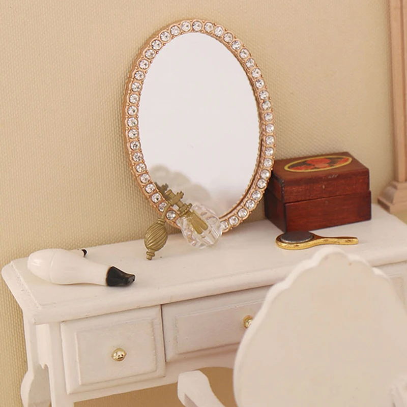 

1/12 Dollhouse Miniature Frame Accessories Furniture Miniature Mirror Wall Room Mirror Doll House Mirror New 2022