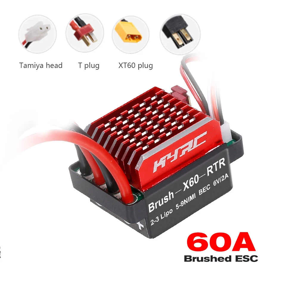 60a Esc Rc Car Esc Brushed Electric Speed Controller For 1/10 Traxxas