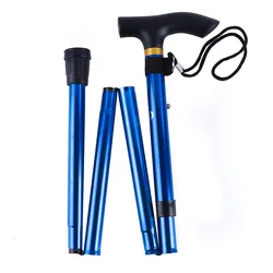 Aluminum Alloy Folding Telescopic Walking and Hiking Cane (Blue)