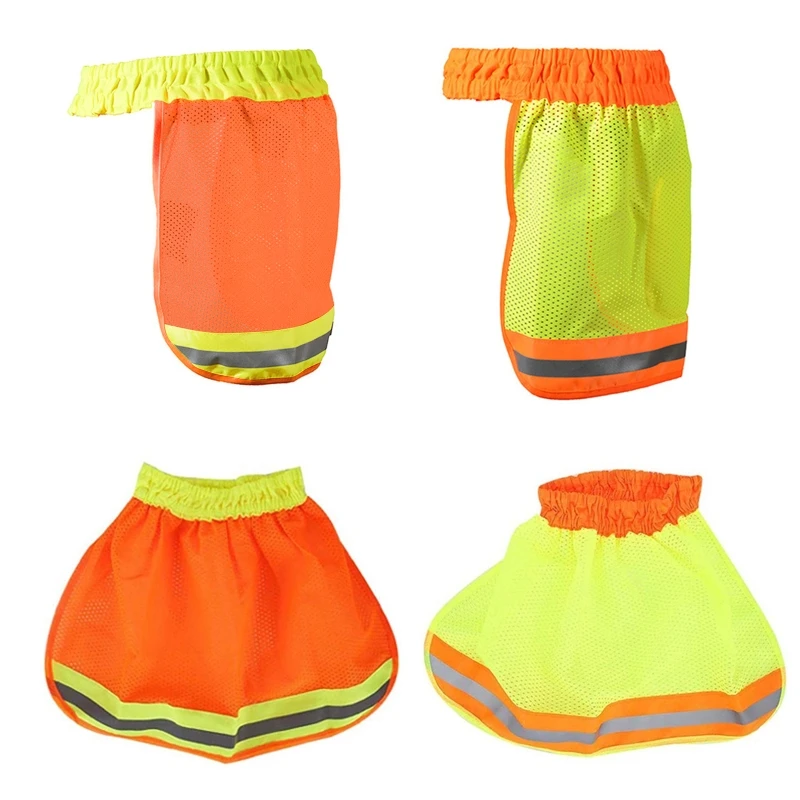 Sun hat sun protection hat Safety hard hat helmet neck cover sun protector reflective stripe neon high visibility elastic breathable mesh shield