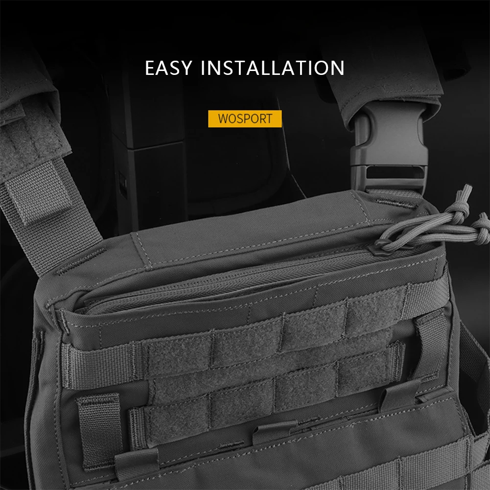 Tactical Zipper Easy Install Sports Training Zipper Noiseless Insert Pouch Storage Pocket Cover for Crye AVS Vest
